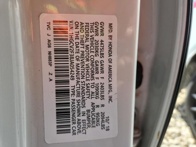 1HGCV2F38JA054249 - 2018 HONDA ACCORD SPORT Սպիտակ լուսանկար 12