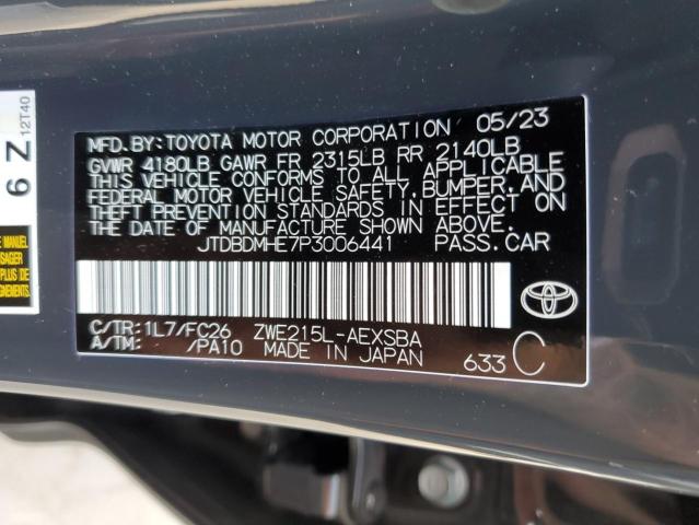 JTDBDMHE7P3006441 - 2023 TOYOTA COROLLA LE CHARCOAL photo 13