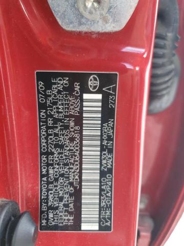 JTDKN3DU6A0036818 - 2010 TOYOTA PRIUS RED photo 12