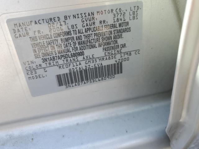 3N1AB7AP5DL680900 - 2013 NISSAN SENTRA S SILVER photo 12