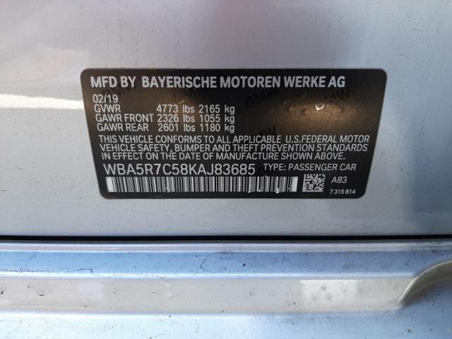 WBA5R7C58KAJ83685 - 2019 BMW 330XI Gümüş fotoğraf 12