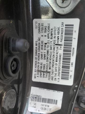2HGFB2F51EH506461 - 2014 HONDA CIVIC LX BLACK photo 13