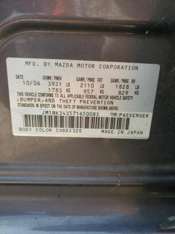 JM1BK343571650083 - 2007 MAZDA 3 HATCHBACK GRAY photo 13