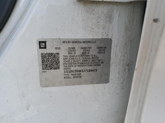 1G1BE5SM3J7184472 - 2018 CHEVROLET CRUZE LT WHITE photo 12