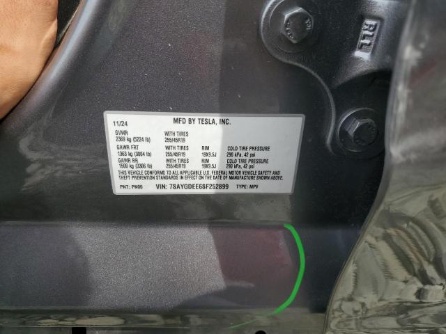 7SAYGDEE6SF252899 - 2025 TESLA MODEL Y 灰色 照片 12