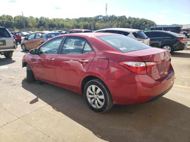 2T1BURHE3EC209697 - 2014 TOYOTA COROLLA L RED photo 2