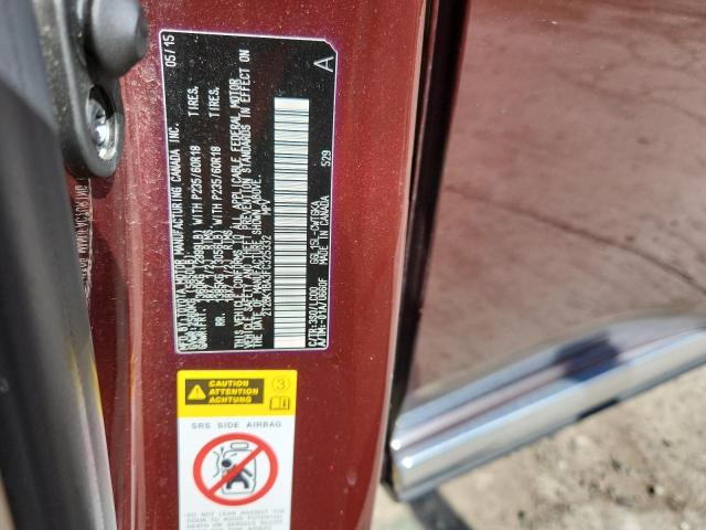 2T2BK1BA3FC325332 - 2015 LEXUS RX 350 BASE 勃艮第红 照片 12