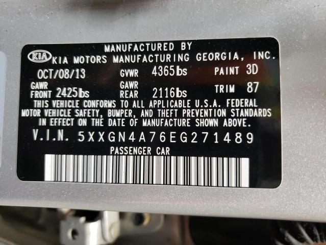 5XXGN4A76EG271489 - 2014 KIA OPTIMA EX SILVER photo 12