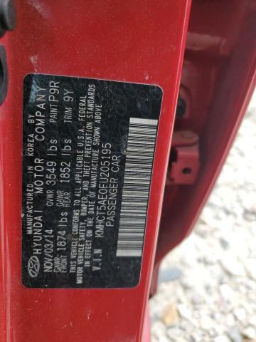 KMHCT5AE0FU205195 - 2015 HYUNDAI ACCENT GS Qırmızı foto 12