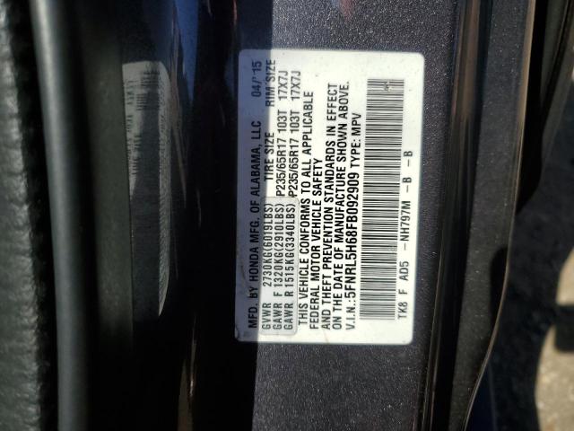 5FNRL5H68FB092909 - 2015 HONDA ODYSSEY EXL GRAY photo 13