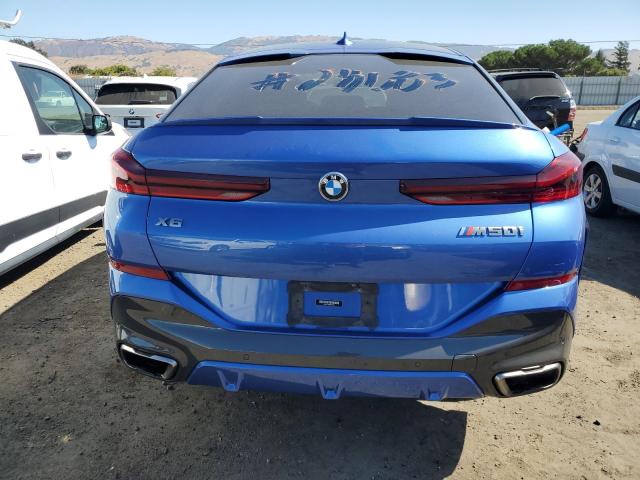 5UXCY8C03L9B68295 - 2020 BMW X6 M50I BLUE photo 6