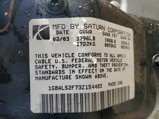 1G8AL52F73Z154483 - 2003 SATURN ION LEVEL 3 银色 照片 12