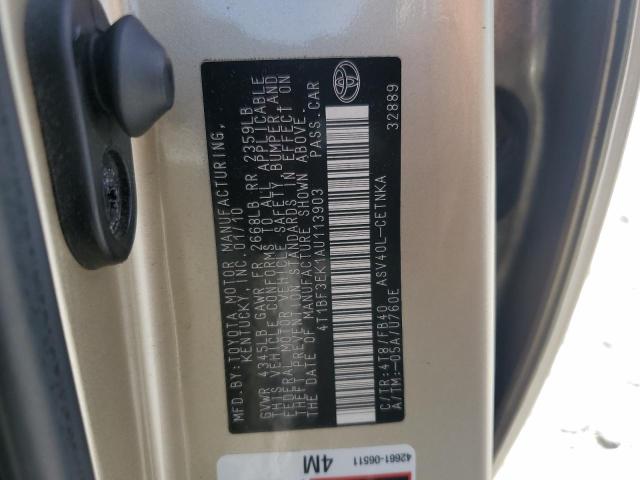 4T1BF3EK1AU113903 - 2010 TOYOTA CAMRY BASE BEIGE photo 12