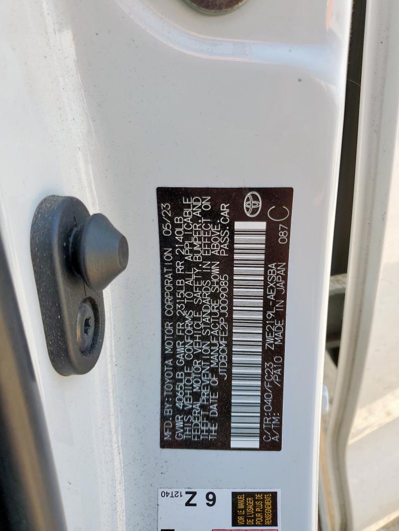 JTDBCMFE2PJ009085 - 2023 TOYOTA COROLLA LE Ağ foto 12