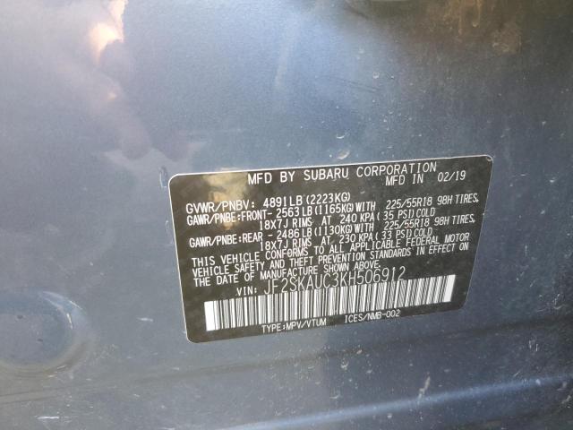 JF2SKAUC3KH506912 - 2019 SUBARU FORESTER LIMITED BLUE photo 13