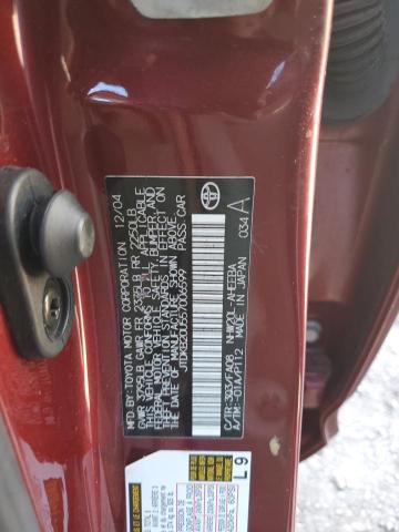 JTDKB20U557006599 - 2005 TOYOTA PRIUS RED photo 12