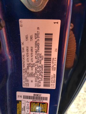 5TFUW5F10FX448543 - 2015 TOYOTA TUNDRA DOUBLE CAB SR/SR5 BLUE photo 12