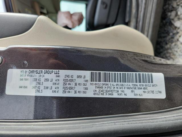 2C4RC1BGXFR577194 - 2015 CHRYSLER TOWN & COU TOURING CHARCOAL photo 12