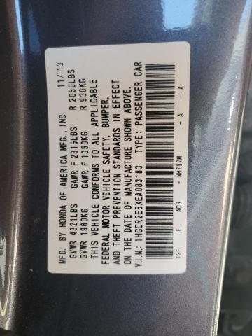 1HGCR2E5XEA083183 - 2014 HONDA ACCORD SPORT GRAY photo 12