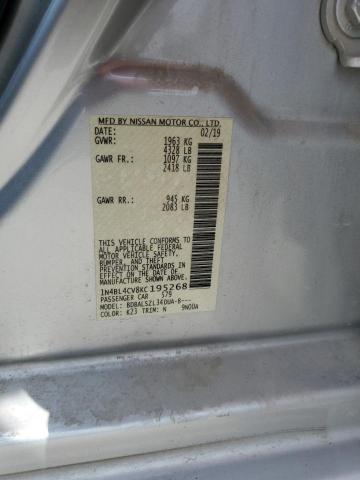 1N4BL4CV8KC195268 - 2019 NISSAN ALTIMA SR 银色 照片 12