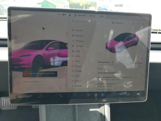 5YJ3E1EA4SF056081 - 2025 TESLA MODEL 3 BLACK photo 9