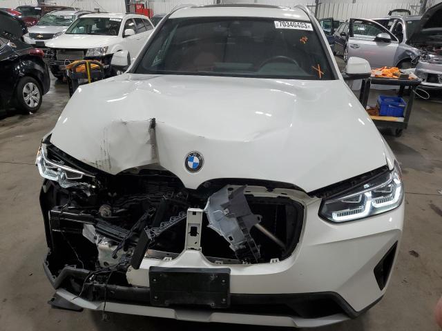 5UX53DP07N9M03954 - 2022 BMW X3 XDRIVE30I WHITE photo 5