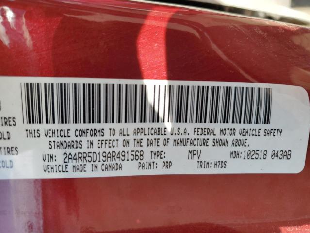 2A4RR5D19AR491568 - 2010 CHRYSLER TOWN & COU TOURING 栗色 照片 13