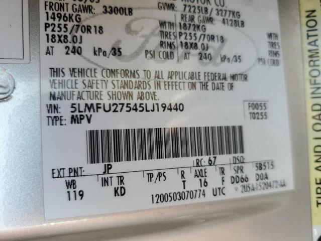 5LMFU27545LJ19440 - 2005 LINCOLN NAVIGATOR ვერცხლისფერი ფოტო 13