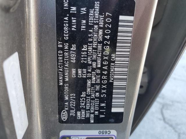 5XXGR4A6XDG240207 - 2013 KIA OPTIMA SX 银色 照片 12