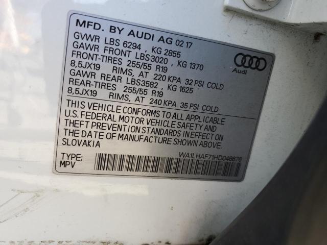 WA1LHAF71HD046676 - 2017 AUDI Q7 PREMIUM PLUS Beyaz fotoğraf 13