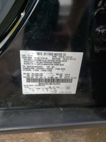 MAJ6S3GL3KC262222 - 2019 FORD ECOSPORT SE BLACK photo 12