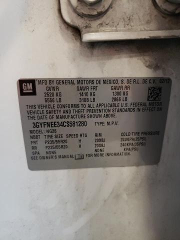 3GYFNEE34CS581280 - 2012 CADILLAC SRX PERFORMANCE COLLECTION Blanc photo 14