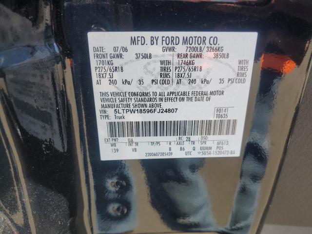 5LTPW18596FJ24807 - 2006 LINCOLN MARK LT BLACK photo 12