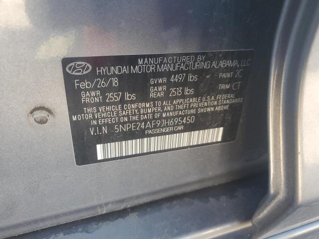 5NPE24AF9JH695450 - 2018 HYUNDAI SONATA SE GRAY photo 12