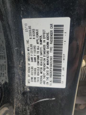 1HGCR2F81DA252983 - 2013 HONDA ACCORD EXL BLACK photo 12