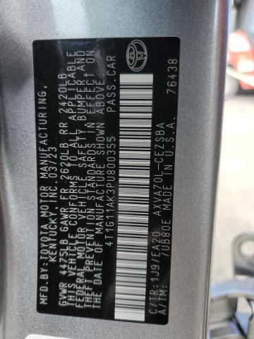 4T1G11AK3PU800355 - 2023 TOYOTA CAMRY SE NIGHT SHADE SILVER photo 13