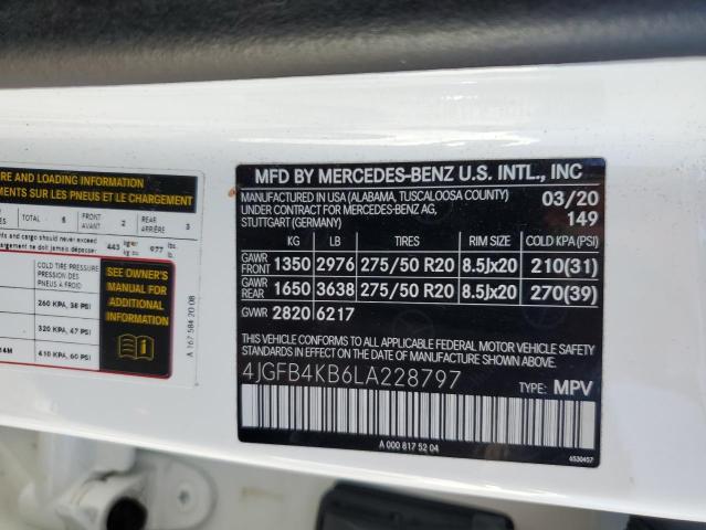 4JGFB4KB6LA228797 - 2020 MERCEDES-BENZ GLE 350 4MATIC WHITE photo 13