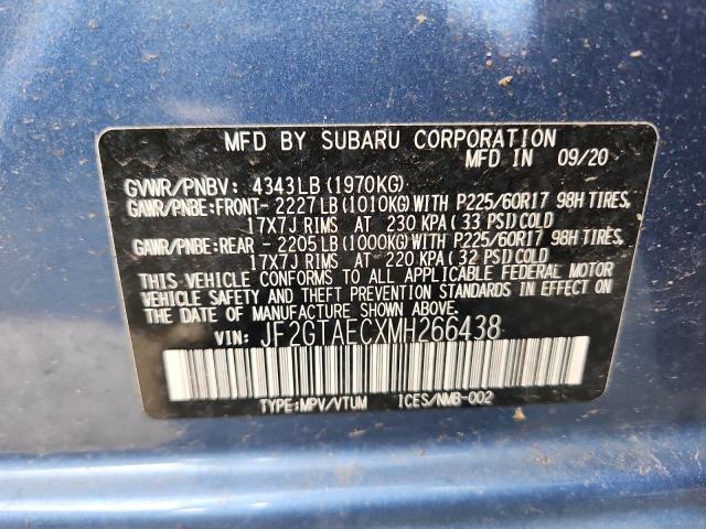 JF2GTAECXMH266438 - 2021 SUBARU CROSSTREK PREMIUM 蓝色 照片 13