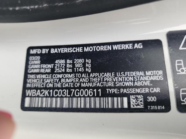 WBA2K1C03L7G00611 - 2020 BMW 230XI WHITE photo 10