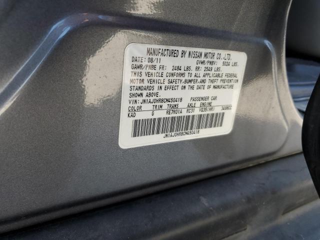 JN1AJ0HR8CM450418 - 2012 INFINITI EX35 BASE ნაცრისფერი ფოტო 12