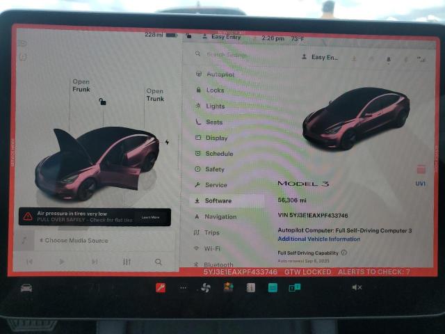 5YJ3E1EAXPF433746 - 2023 TESLA MODEL 3 შავი ფოტო 9