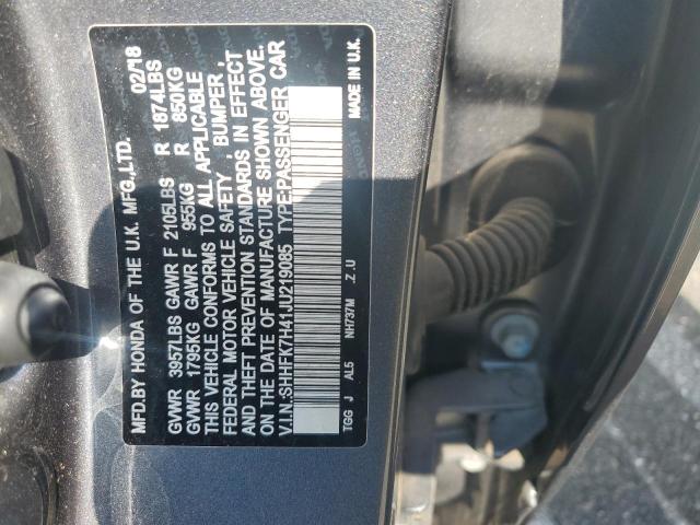 SHHFK7H41JU219085 - 2018 HONDA CIVIC SPORT Boz foto 12