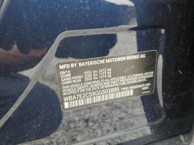 WBA7E2C5XGG503889 - 2016 BMW 740 I Azul foto 12