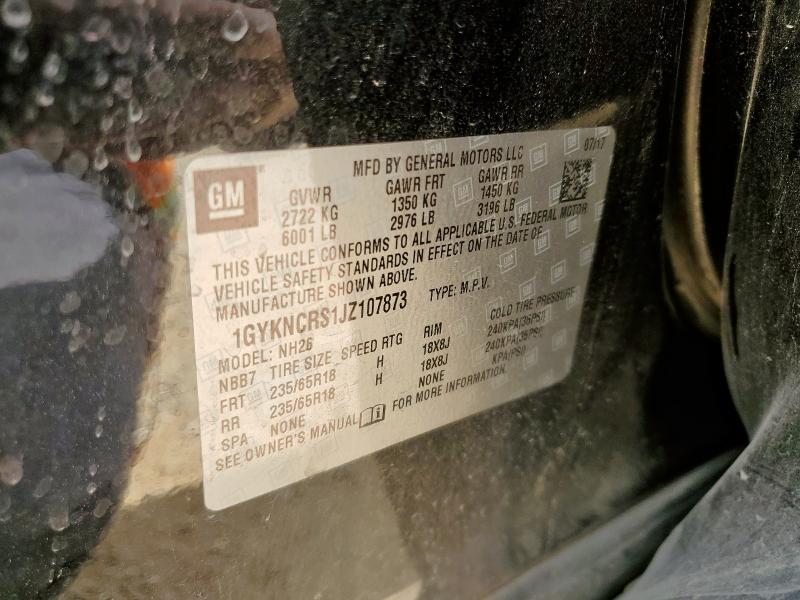 1GYKNCRS1JZ107873 - 2018 CADILLAC XT5 LUXURY 黑色 照片 13