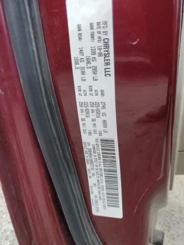 2A8HR54109R537181 - 2009 CHRYSLER TOWN & COU TOURING BURGUNDY photo 13