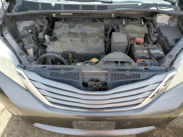 5TDYK3DC6CS245180 - 2012 TOYOTA SIENNA XLE GRAY photo 12