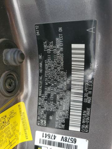 5TDYK3DC6CS245180 - 2012 TOYOTA SIENNA XLE GRAY photo 14