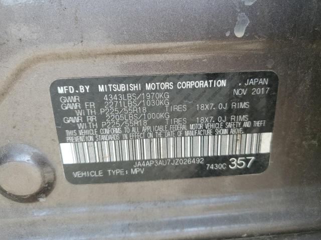 JA4AP3AU7JZ026492 - 2018 MITSUBISHI OUTLANDER ES ნაცრისფერი ფოტო 14