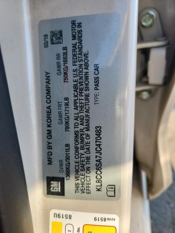 KL8CC6SA7JC470483 - 2018 CHEVROLET SPARK 1LT WHITE photo 12