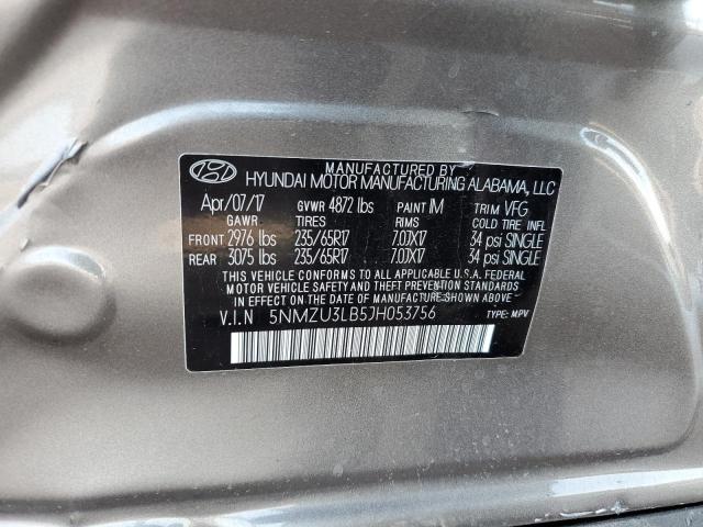 5NMZU3LB5JH053756 - 2018 HYUNDAI SANTA FE SPORT رمادي صورة 14